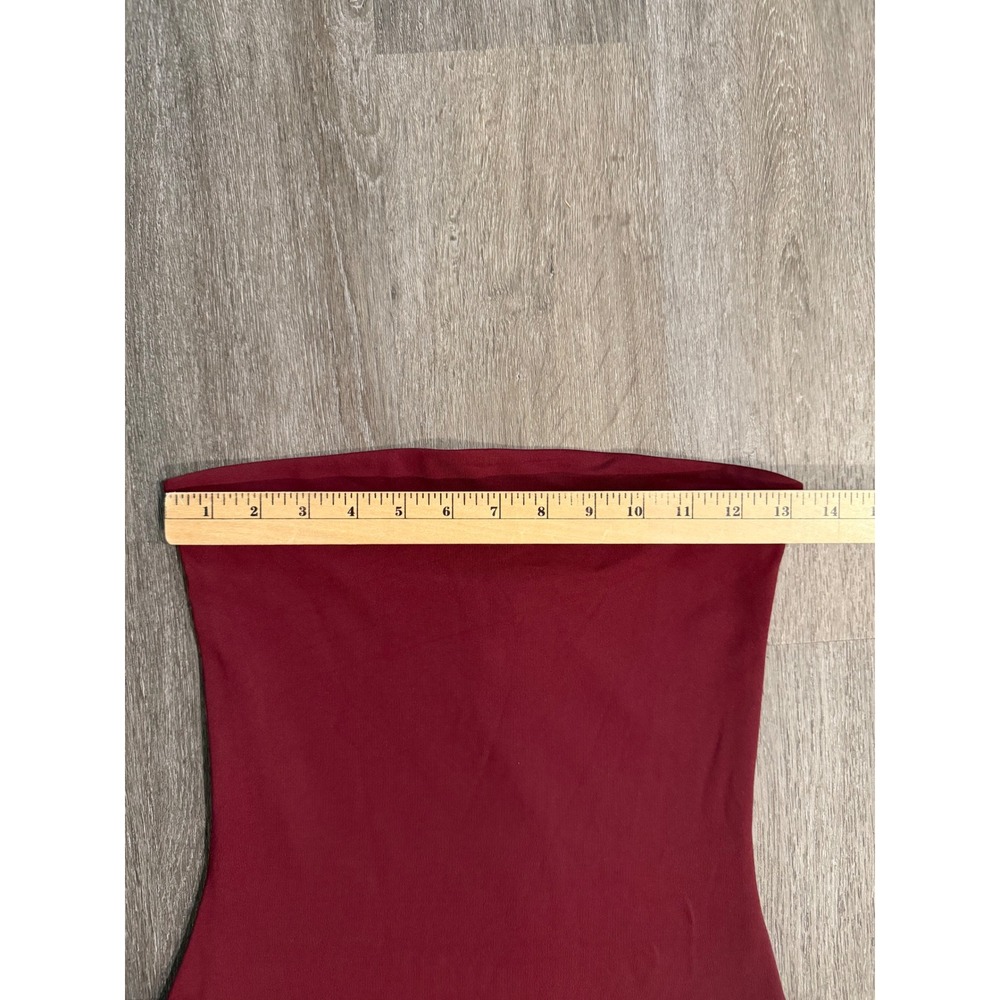 Aritzia strapless contour tube dress long burgundy double lined size M - Picture 3 of 10